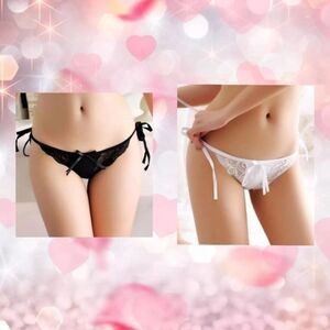 💥5/$10💥 SEXY STRING Side Tie Lace detail Thong panties Black🖤 White